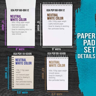 Foto 4 | Foto 4 | Bloques De Papel Para Dibujar Y Dibujar, Material De Arte Estadounidense, Juego De 4 - Venta Internacional.