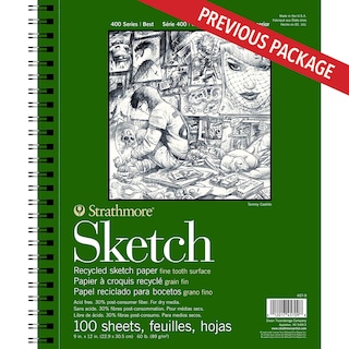 Foto 2 | Foto 2 | Bloc De Dibujo Strathmore Serie 400, Papel Reciclado, 9 X 12 Pulgadas, 100 S - Venta Internacional.