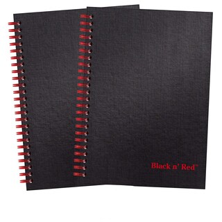 Foto 1 | Foto 1 | Cuaderno Negro Y Rojo, Tapa Dura Duradera, 8,25 X 5,25 Pulgadas, 140 Hojas - Venta Internacional.