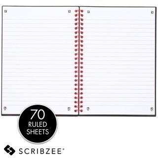 Foto 2 | Foto 2 | Cuaderno Negro Y Rojo, Tapa Dura Duradera, 8,25 X 5,25 Pulgadas, 140 Hojas - Venta Internacional.