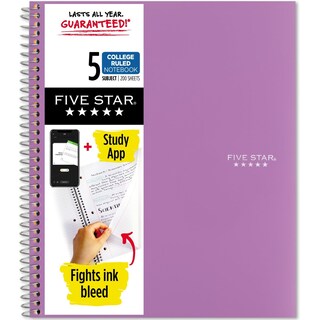 Foto 1 | Foto 1 | Cuaderno Five Star Spiral, 5 Asignaturas, A Rayas Universitarias, 200 Hojas - Venta Internacional.