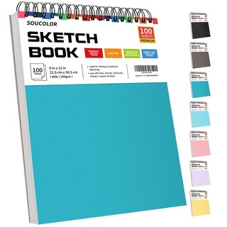 Foto 1 | Foto 1 | Cuaderno De Bocetos Soucolor, 9 X 12 Cm, 100 Hojas, Encuadernado En Espiral, 100 G/m² - Venta Internacional.