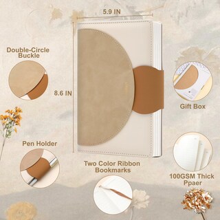 Foto 3 | Foto 3 | Journal Cagie - Cuero Forrado Para Mujer (100 G/m², 15 X 21 Cm), Color Marrón - Venta Internacional.