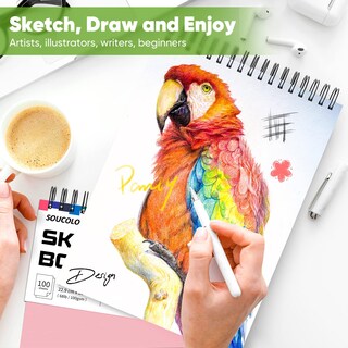 Foto 7 | Foto 7 | Set De Artículos De Arte Para Bocetos Y Dibujos Soucolor, Cuaderno De Bocetos De 9 X 12 Pulgadas - Venta Internacional.