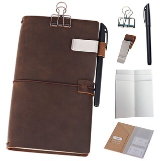 Foto 1 | Foto 1 | Cuaderno De Viaje De Piel Recargable Journal Newestor, Color Marrón - Venta Internacional.
