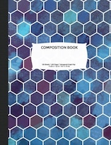Cuaderno De Composición, Papel Cuadriculado Hexagonal, 200 Páginas - Venta Internacional.