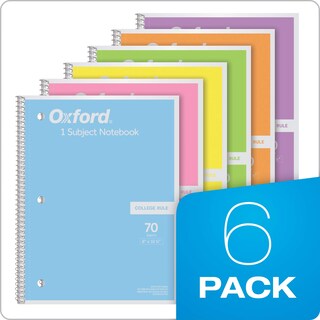 Foto 6 | Foto 6 | Cuaderno Oxford Spiral De 1 Asignatura Rayado Universitario 70 Hojas - Venta Internacional.