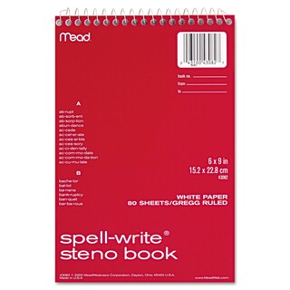 Foto 1 | Foto 1 | Steno Book Mead Spellwrite Gregg Rule 6 X 9 Pulgadas 80 Hojas - Venta Internacional.