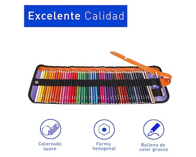 Foto 6 | Foto 6 | Kit de Colores Bluelander Colores con estuche, Colores Multicolor 46 lápices, 1 Sacapuntas y 1 Extensor de lápiz.