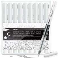 Bolígrafos De Dibujo Liquid Fineliner Ohuhu, 9 Tamaños, Tinta Negra - Venta Internacional.