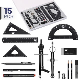Foto 2 | Foto 2 | Set De Geometría Mr. Pen Professional De 15 Piezas Con Funda Para Artistas - Venta Internacional.