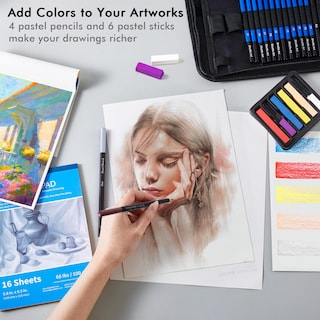 Foto 7 | Foto 7 | Juego De Lápices De Dibujo Shuttle Art Paquete De 52 Con Funda Para Niños Y Adultos - Venta Internacional.