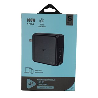 Foto 5 | Foto 5 | Cargador de Pared Gan 100w Stf Carga Ultra Rápida 3a 3 Salidas para Celular