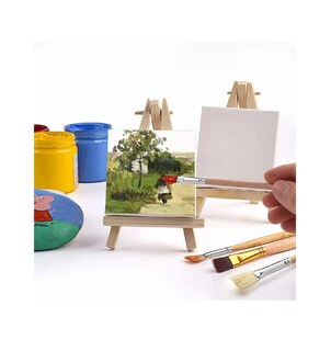 Foto 3 | Foto 3 | Juego De Mini Caballetes Y Lienzos De 10 Piezas 10x10cm Blanco
