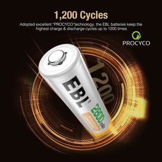 Foto 5 | Foto 5 | Cargador De Batería Ebl Recargable Aa 2800 Mah Paquete De 4 Con 9 V - Venta Internacional.