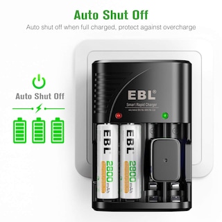 Foto 7 | Foto 7 | Cargador De Batería Ebl Recargable Aa 2800 Mah Paquete De 4 Con 9 V - Venta Internacional.