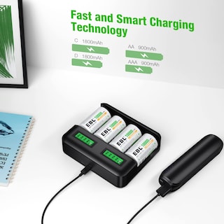 Foto 5 | Foto 5 | Baterías Recargables Y Cargador Ebl De 10000 Mah D Paquete De 4 - Venta Internacional.