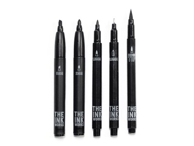 Foto 1 | Foto 1 | Marcadores Tinta Negra Dif Puntas 5 Piezas