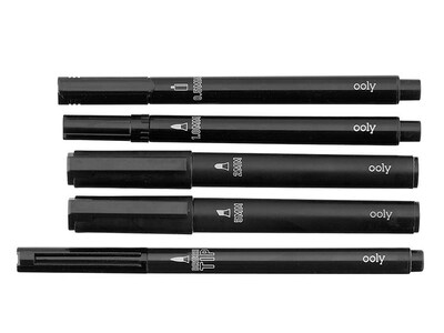 Foto 2 | Foto 2 | Marcadores Tinta Negra Dif Puntas 5 Piezas