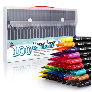 Foto 1 | Foto 1 | Marcadores Kit De Plumones Doble Punta De Pincel Berry Hip con 100 Colores