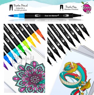 Foto 2 | Foto 2 | Marcadores Kit De Plumones Doble Punta De Pincel Berry Hip con 100 Colores