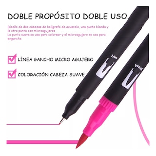 Foto 3 | Foto 3 | Marcadores De Doble Punta 132 Colores Plumones Punta Pincel