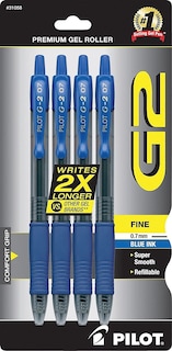 Foto 4 | Foto 4 | Bolígrafos De Gel Pilot G2 Premium De Punta Fina De 0,7 Mm, Azul X4 - Venta Internacional.
