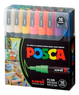 Foto 1 | Foto 1 | Pc-3m Set Marcadores Posca X16 Colores