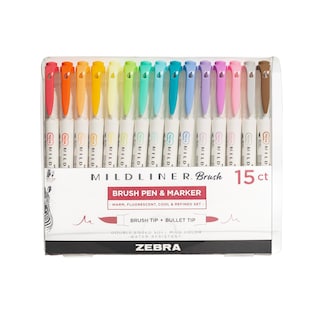 Foto 1 | Foto 1 | Rotulador Zebra Pen Mildliner Brush De Doble Punta, 15 Colores - Venta Internacional.