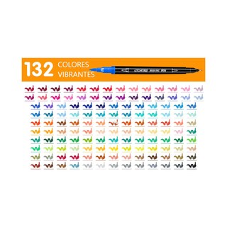 Foto 5 | Foto 5 | Marcadores De Doble Punta 132 Colores Plumones Punta Pincel Belug Multicolor