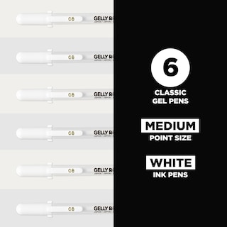 Foto 2 | Foto 2 | Bolígrafos De Gel Sakura Gelly Roll, Punta Mediana 08, Tinta Blanca, Paquete De 6 - Venta Internacional.