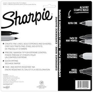 Foto 6 | Foto 6 | Rotulador Sharpie Brush Twin Permanent, 12 Colores Surtidos - Venta Internacional.