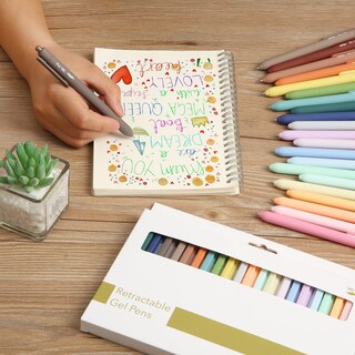 Foto 6 | Foto 6 | Bolígrafos De Gel Mr. Pen Retráctiles De Punta Fina De 0,7 Mm, Paquete De 22 Unidades, Color Pastel - Venta Internacional.