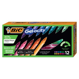 Foto 1 | Foto 1 | Bolígrafos De Gel Bic Gel-ocity, De Secado Rápido, Punta Mediana, 0,7 Mm, Paquete De 12 - Venta Internacional.