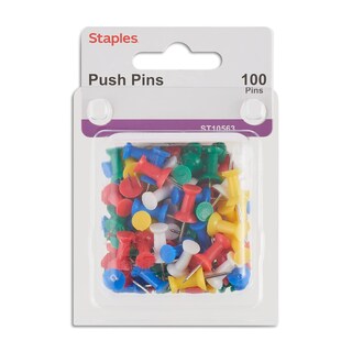 Foto 1 | Foto 1 | Push Pins Staples 224147, Colores Surtidos, Paquete De 100 - Venta Internacional.