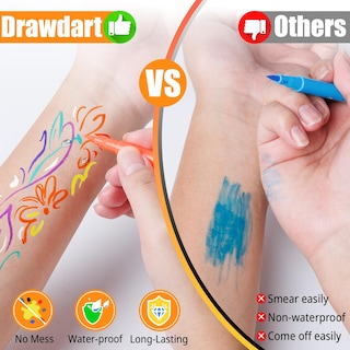 Foto 4 | Foto 4 | Marcadores Para Rostro Y Cuerpo Drawdart 18 Colores Resistentes Al Agua - Venta Internacional.