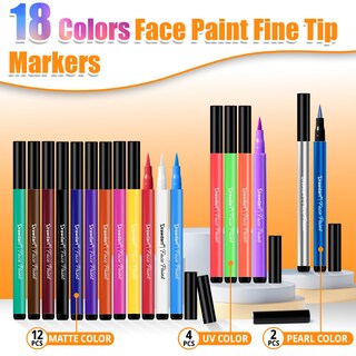 Foto 5 | Foto 5 | Marcadores Para Rostro Y Cuerpo Drawdart 18 Colores Resistentes Al Agua - Venta Internacional.