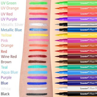 Foto 7 | Foto 7 | Marcadores Para Rostro Y Cuerpo Drawdart 18 Colores Resistentes Al Agua - Venta Internacional.