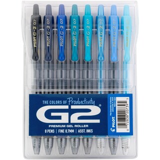 Foto 1 | Foto 1 | Bolígrafos De Gel Pilot G2 Premium G2 Boost Blues 0.7 Mm Paquete De 8 - Venta Internacional.