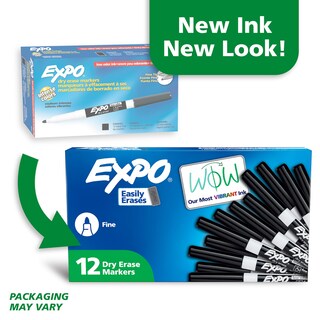 Foto 3 | Foto 3 | Marcadores De Borrado En Seco Expo Tinta Negra De Bajo Olor Punta Fina 12 Unidades - Venta Internacional.