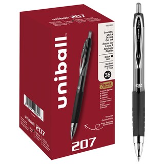 Foto 1 | Foto 1 | Bolígrafos De Gel Uni-ball 207 Retráctiles De Punta Media Negros 36 Unidades - Venta Internacional.