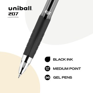 Foto 3 | Foto 3 | Bolígrafos De Gel Uni-ball 207 Retráctiles De Punta Media Negros 36 Unidades - Venta Internacional.