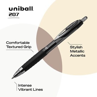 Foto 4 | Foto 4 | Bolígrafos De Gel Uni-ball 207 Retráctiles De Punta Media Negros 36 Unidades - Venta Internacional.