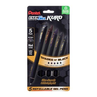 Foto 1 | Foto 1 | Pen Pentel Energel Kuro Liquid Gel 0.7 Mm Color Negro Paquete De 5 - Venta Internacional.