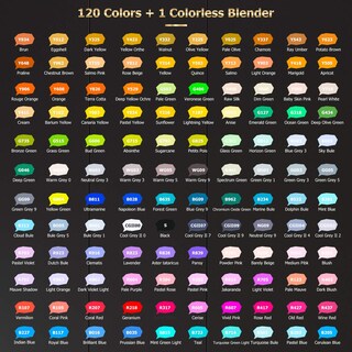 Foto 4 | Foto 4 | Marcadores De Alcohol Caliart De 121 Colores Con Pincel Y Punta Fina De Doble Punta - Venta Internacional.