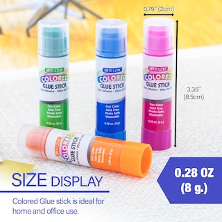 Foto 2 | Foto 2 | Barra De Pegamento Bazic, Lavable, De Colores, 8 G/0.28 Oz Para Niños, Paquete De 1 Unidad - Venta Internacional.