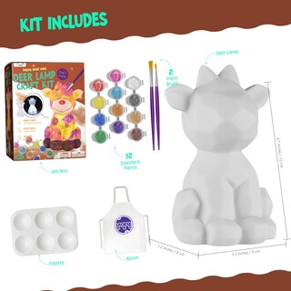 Foto 3 | Foto 3 | Kit De Pintura Laoese Deer Lamp Con Pinturas Y Pinceles Para Niños De 6 A 14 Años - Venta Internacional.