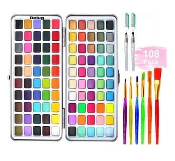 Foto 5 | Foto 5 | Acuarelas Kit De Dibujo Profesional 108 Set De Arte Con Caja