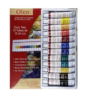 Foto 2 | Foto 2 | Kit Estuche Pintura Óleo Rodart Arte Tubo 12 Ml 12 Colores