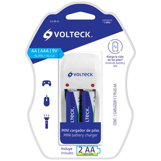 Foto 2 | Foto 2 | Cargador de Pilas Volteck AA/AAA y 9v Incluye 2 Pilas AA